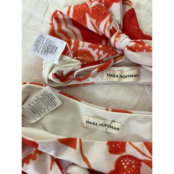 Mara Hoffman Floral Orange Bikini SET S Retail $320 Small - Picture 9 of 10